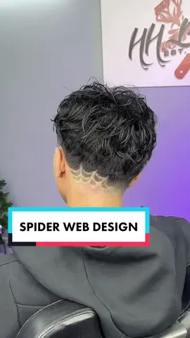 Get this Design, if you get a Taper🕷️#melbournebarber #taperdesign #haircutdesign #blowouttaper #edgar #edgarcut #centralceehaircut #spiderwebdesign #taper 