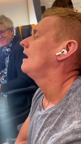When you have to keep waking up the hubby as everyone is laughing at his snoring 🤣 #plane #snoring #snoringhusband #funny #airplanelife 
