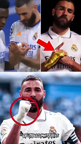 Por que Benzema joga com a faixa nas mãos?  _ #futebol #futebolbrasileiro #fluminense #flamengo #corinthians #palmeiras #vasco #messi #championsleague #atleticomineiro #cruzeiro #gremio #saopaulofc #santosfc #cristianoronaldo #neymar #psg #realmadrid #benzema 