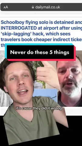 5 things you should never do when skiplagging #travel #travelhacks #traveltips #skiplagged #airlines #deals
