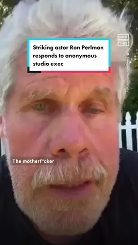 Earlier this week, an anonymous studio exec told Deadline that the AMPTP’s strategy was ‘to allow things to drag on until union members start losing their houses.’ ‘Hellboy’ and ‘Sons of Anarchy’ actor Ron Perlman’s response? ‘There's a lot of ways to lose your house. One of them is figuring out who the f*ck said that. And where he f*cking lives.’ #ronperlman #hollywood #wgastrike #sagaftra 