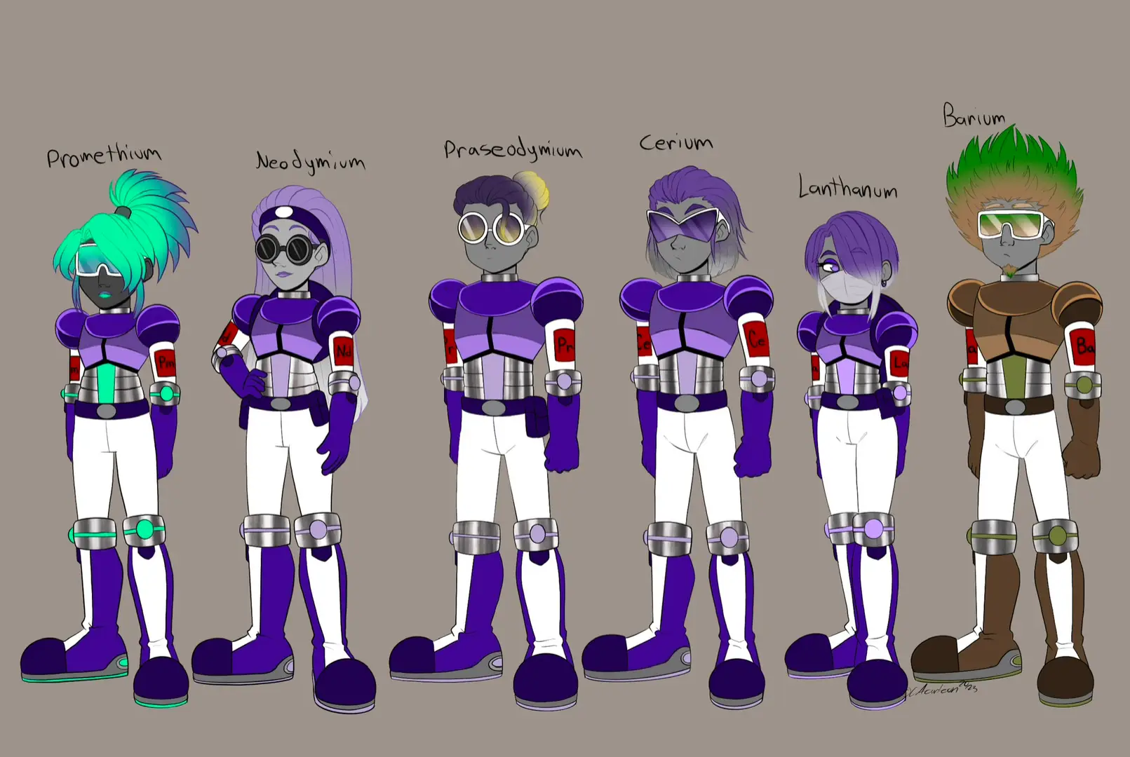 Finally the introduction to some of the Lanthanides and the purple uniform #elementalforces #elementsoftheperiodictable #original 