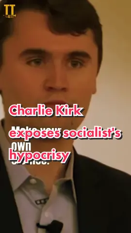 Charlie Kirk exposes socialist's hypocrisy. #explorepage #news #viral #fypシ #new #fypシ゚viral #fypage #trend #viralvideo #republicans #conservative #trump #trump2024 #explore #trending #fyp 