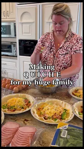 I’ve been making my OG quiche for as long as I can remember and it still hits every time.  - OG QUICHE - *portions are all based on your little heart’s desires. Sauted red bell pepper + sweet onion, steamed broccoli, sundried tomatoes, cheddar, bacon. Combine items in pie plate. Mix eggs, heavy cream, everything bagel seasoning, salt + pepper, add to mixture and stir. Bake at 350 for 40 min approx. #family #familybreakfast #vacation #quiche #makebreakfastwithme #quicherecipe #fyp 