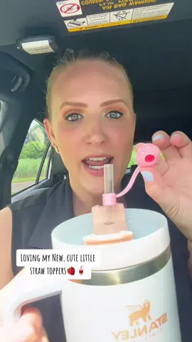 You guys need these! So cute!!!!🍓🥤☺️ #fyp #stanley #stanleytumbler #strawstoppers #amazon #amazonfind #amazonfinds #strawberry #socute 