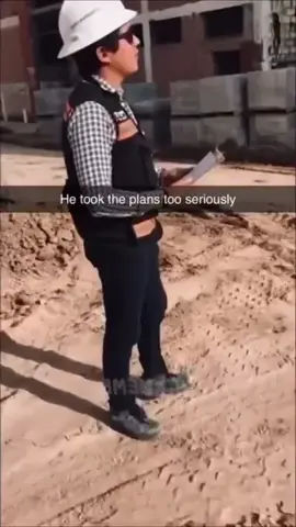 Bro took the plans seriously #fyp #plans #seriously #construction #memes #work #professional #funnyvideos 