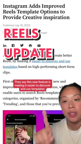 Instagram has added improved Reels template options #Reels #ReelsUpdate #IgUpdate #CreatorNews  