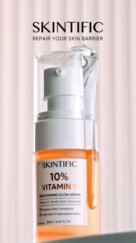 ✨ NEW LAUNCH ✨ 10% Vitamin C Brightening Glow Serum, serum yang direkomendasikan untuk merawat kulit kusam & garis halus 💙🥰 #skintificid #serumskintific #zonacantik #serumbrightening 