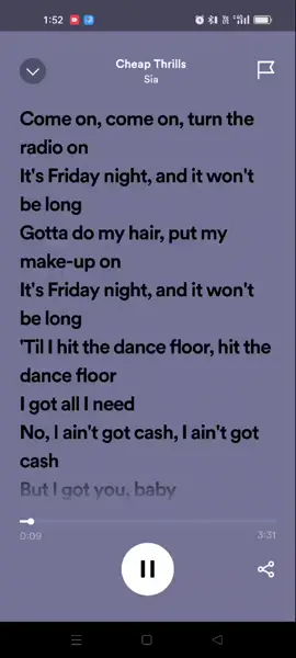 Cheap Thrills - Sia  #viral #fyp #english #song #short #lyrics #sia #cheap #thrills 