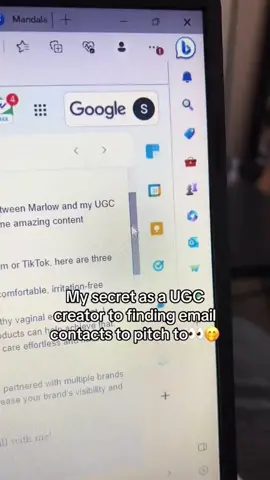My secret as a UGC creator to finding email contacts to pitch to👀🤭 Clearbit is a free google chrom extention you can add to your gmail, you get free credits every month and can use those to get access to brand emails🙌🏽 saves more time than scouring LinkedIn😅  #clearbit #googleextensions #ugc #ugccreator #ugccommunity #howtostartugc #usergeneratedcontent