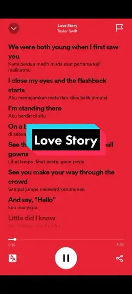 love story-taylor swift#lovestory #taylorswift #spotify #spotifywrapped #liriklagu #lyrics #fypage #fyp #fypシ゚viral #fypシ #foryoupage #AQUADULU 