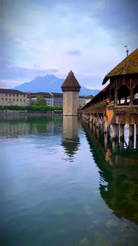 Remembering this beautiful peaceful morning in Lucerne 😌 #riverscape #mountains #historic #peace #calm #relax #tranquility #godislove #lucerne #switzerland #switzerlandwonderland #swisstravel 