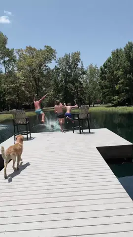 Oakley decided to join us#pond #friends #gay #swim #fyp @Logan Nordenstam @ReaganMark @Brock 