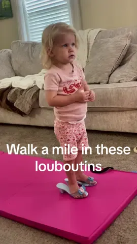 Ellison…. zero care in the world 😂😂 #walkamileintheselouboutins #hilarious #funny #toddlersoftiktok #ellison 