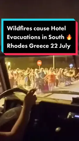 Waiting in the streets to be evacuated from south rhodes greece after wildfires threaten the lives of thousands if people ##southrhodes##gennadi##rhodesfire##rhodesfires##asklipio##kiotari##greekwildfires##wildfires##summer2023