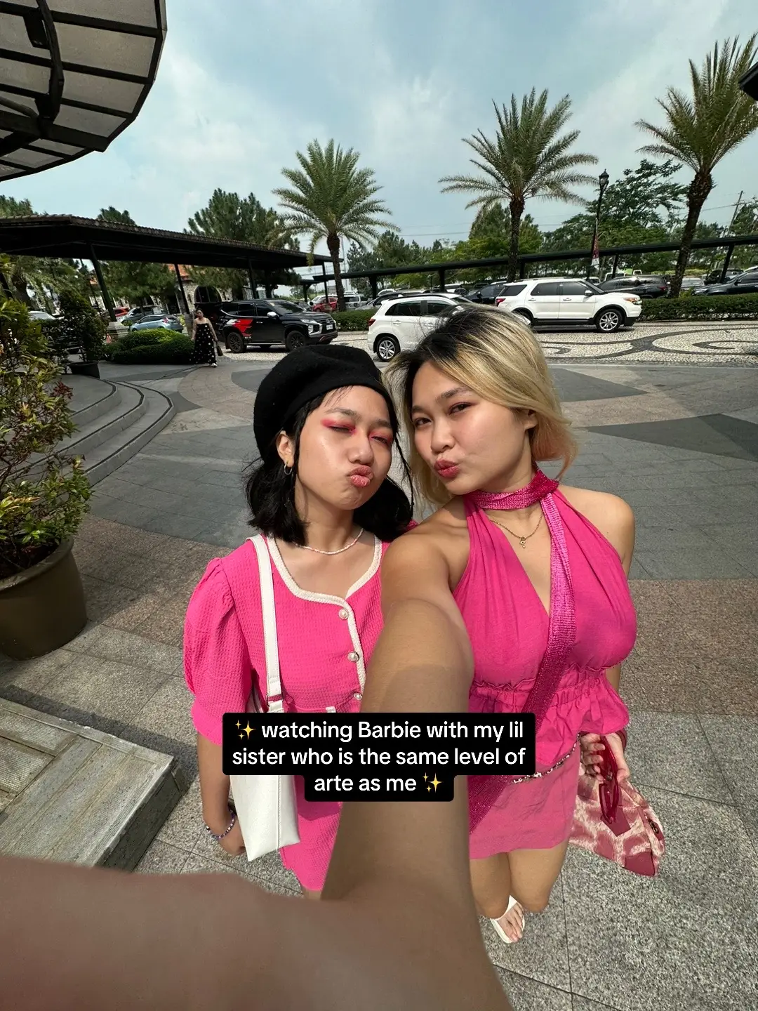 Barbie & Raquelle went out to watch the Barbie movie 💓 a little girl asked my sister for a pic 🥹 #fashiontiktok #BarbieMovie 