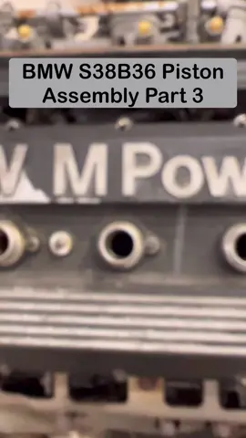 BMW S38B36 Piston Installation Part 3 #bmw #bmwe34 #bmwm5 #cars #automotive #automotivetechnician #DIY #restoration #cartok #mechanic #mechanicsoftiktok #techniciansoftiktok 