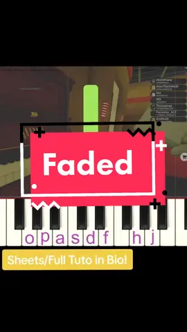 Alan Walker - Faded (EASY ROBLOX Piano Tutorial)#Piano #cover #roblox #faded #pianotutorial #robloxpiano 