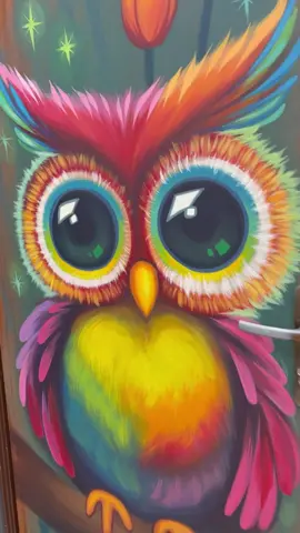 #buho #owl #art #colorful #wallart #wallpainting #stepbystep #process 👨🏼‍🎨🎨✨