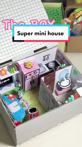 This mini house took me 1 day and no rest to finish 😵‍💫 pls be blow up 😭😭😭 #minihouse ##RoomTour #paperhouse #cardboardcrafts #DIY 