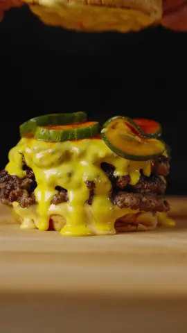 Smash burger 🍔  Yes this is the greatest smash burger of all time. Ground chuck, Melted cheese, gojuchang pickles and (white truffle) @sauce mayo with chives. Need I say more? As your Sandwich 👑 I approve this message!  ✨️Recipe✨️  ✨️Smash burger✨️  Ground chuck roast corsley ground. Made into small ball shapes and then smashed flat on a cast iron pan till cooked  ✨️Gojuchang pickles✨️ Sliced cucumbers, in a bowl mix Sesame oil and gojuchang paste. Let sit for 15 min then drain and place pickles in a jar for storing.  ✨️Truff mayo chive spread✨️ Add (white truff) @sauce, kewpie mayo, chives mixed together till combined  ✨️Cheese✨️ Melted cheese wiz  ✨️Bread✨️ Brioche bun  ✨️Enjoy🔥  #reels #sandwich #smashburger #burger #sandwiches #gojuchang #sauce #truff #foodart #foodporn #foodaddict #cheeseburger #sandwhich #sandwichking #donaldo_cooks