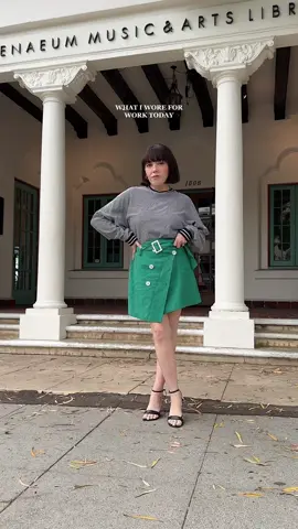 Excuse the wrinkly fit, but this was my comfy but chic office lewk todayy 🤠 #whatiwore #whatiworetoday #whatiworetowork #whatiworetoworktoday #officelook #officeoutfit #skirtoutfit #casualstyle #casualchic #summeroutfit #outfitinspo #outfitidea 