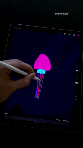 Learn how to animate this jellyfish step-by-step in my Procreate course 🙌  Link in bio 💛 #procreate #animation 