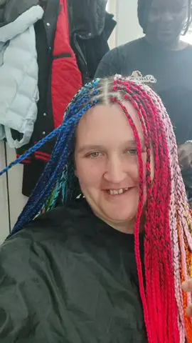 omg I love it!!! @Stacey's hair braiding studio on south pier Blackpool  #hair #hairstyle #hairbraid #hairbraiding #rainbow #staceys #fyp #foryou #fyp #blackpool #myers #sohappy 