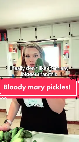 Spicy, beer, dill, garlic pickles! These are everyones favorite around here! #bloodymarypickle #spicypickle #pickles #garden #easycanning #canning #canningtiktok 