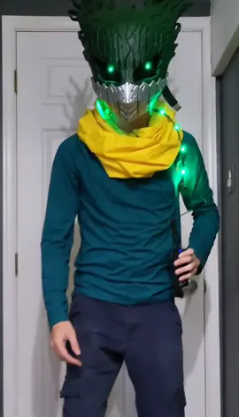 making a vigilante deku cosplay (dark deku) (part 2), pretty much done with the helmet and cloak. #mha #mhacosplay #cosplay #3dprinting #deku #anime #fyp @Jo_workshop 