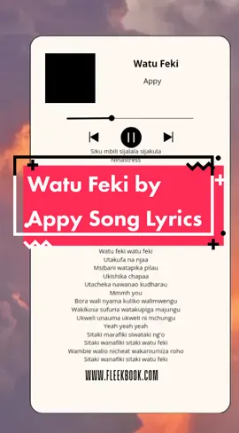 Watu Feki by Appy Song Lyrics 
