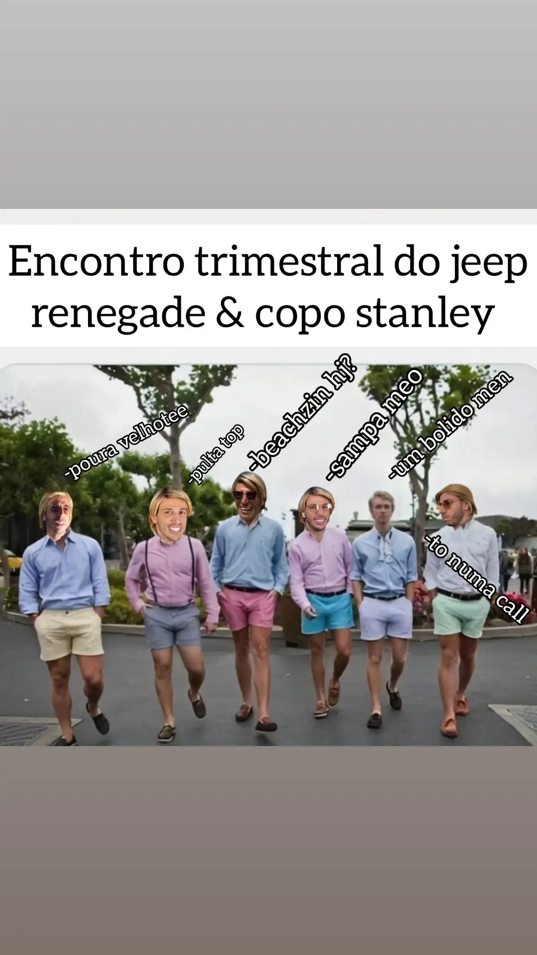 Vibe de Sampa é indescritível menzinhos 👌 O quinto é meu primo o Caduzinho  Jeep pulta insanidade, mas Hb20 é dureza em goticazinhaaaa #farialimer #farialima #condado #stanley #copostanley #JEEP #jeeprenegade #paulistas #paulista #Paulistano #saopaulo #humor #COMEDIA #beachtennis #obeachvenceu