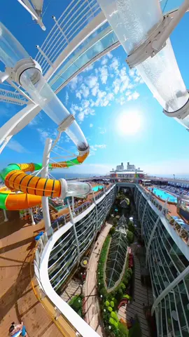 Would you be brave enough to slide down the Super Cell waterslide onboard #SymphonyoftheSeas ?! 😏🌪️ #cruise #waterslide #waterpark #pov #fy #fyp 