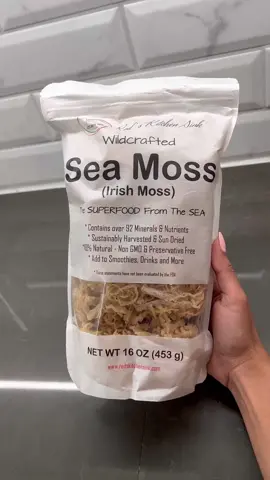 How I prepare my Sea Moss gel at home & cut costs. The amount that came out of this bag can last me well over a month if I consume it daily. 🤌🏽 #health #wellness #seamossgel 