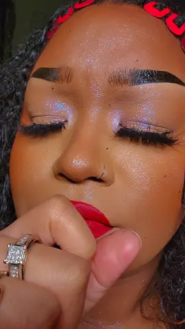 the most basic makeup yall will probably ever see from me lol. except for the red lip I don't wear red like that. I regret not putting a black lip liner with it but it sill looks good. 🥹❤️ #makeupforhoodedeyes #makeupforbeginners #hoodedeyesmakeup #howtoputonlashes #softgirlmakeup #makeupartist #beginnermakeup #redlipstick #glittermakeup #basicmakeup #nomakeupmakeup #vanillagirl #lattegirl 