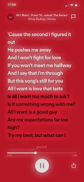 All I Want / #fy #fyp #spedup #spedupsounds #oliviarodrigo 
