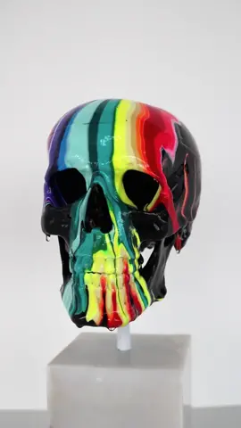“Bandeira Skull” 💀🌈🖤 Skull dimensions: 6”x6”x6”  Skull materials: acrylic and resin on plastic skull on wooden post on 5”x5”x5” marble base Price: $3500.00 CAD Includes a COA (certificate of authenticity), signed and dated on bottom. Credits: • 🎨 acrylic paint:@triart.mfg  • 🎬 video editing: CS • 📸 photography: CS • 🎶 music : ᥴꪖꪶꪶ ꪑꫀ 丂𝔦𝕘Ⓜά ( 𝕿𝖍𝖊 𝕿𝖚𝖙𝖚𝖙𝖚 ) . . #fakeart #rainbowskull #skull #skullart #oddlysatisfying 