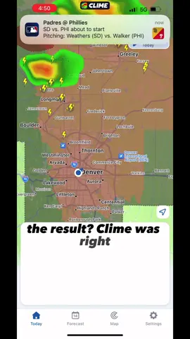 I should’ve believed @Clime to save me from so much anxiety. #weather #rockies #baseball #climeapp #climepartner