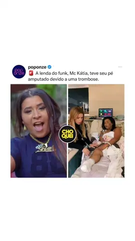 A lenda do funk, Mc Kátia, teve seu pé amputado devido a uma trombose. A cantora segue em recuperação no CTI. #funk #famosos #noticias #brasil #hospital 