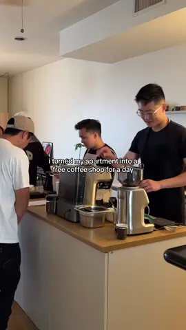 hosted my second free coffee shop out of my apartment ☕️ new menu, some new friends, nujabes on repeat, and a great time #coffee #apartment 