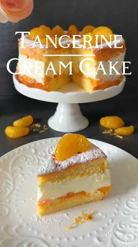 Tangerine Cream Cake Recipe 👩🏻‍🍳🍊 Indulge in the delightful taste of a Tangerine Cream Cake - a heavenly treat that will enchant your senses! This delectable cake features a fluffy sponge base, filled with a delicious combination of creamy quark and whipped cream, enhanced with juicy tangerine pieces. 🥚 Ingredients for the Sponge Base: - 4 Eggs - 100g Sugar - 100g Flour (Type 405) - 1 teaspoon Vanilla Extract - A pinch of Salt 🍊 Ingredients for the Filling: - 300ml Whipping Cream - 16g Whipping Cream Stabilizer - 20g Powdered Sugar - 250g Quark  - 1-2 tablespoons Tangerine Juice - Tangerine pieces from a can (approx. 200g) **Note:** If you prefer to make the cake without quark, you can use 500ml of whipping cream instead. Simply whip the cream with 16g of whipping cream stabilizer and 20g of powdered sugar, and follow the same assembly instructions. 👩🏻‍🍳 Preparation: 1. Sponge Base: In a kitchen mixer, beat the eggs with the sugar for about 15 minutes until they become pale and airy. Gently fold in the flour at a low speed, making sure to retain the air bubbles in the batter. Pour the batter into a 20 cm diameter baking pan and bake at 180°C (356°F) in a preheated oven for about 25 to 30 minutes, until golden brown. Let the sponge base cool completely. 2. Cream Filling: Whip the cream with 16g of whipping cream stabilizer and 20g of powdered sugar until stiff peaks form. In a separate bowl, cream the quark. Carefully fold the quark into the whipped cream and add 1-2 tablespoons of tangerine juice. 3. Assembly: Carefully slice the sponge base horizontally in half. Place tangerine pieces from the can on the bottom part of the sponge base. Pour the cream mixture over the tangerines and spread it evenly. Place the top part of the sponge base on top to complete the cake. Let the cake chill in the refrigerator overnight or for at least 4-5 hours to allow the flavors to meld. 4. After taking the cake out of the refrigerator, remove any baking frames or side foils and dust the cake with powdered sugar. Decorate the cake with additional tangerine pieces. Enjoy 👩🏻‍🍳🍰🍊