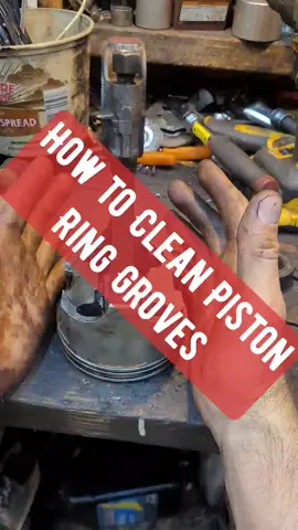 How To Clean Piston Ring Grooves. #howto #automotive #junk #tiktokmotors #DIY #enginebuild #engine #chevrolet #usa #ohio 