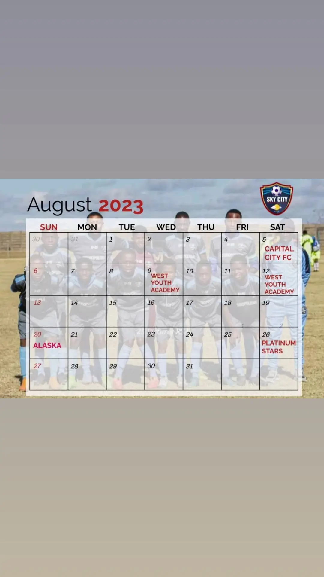 Gauteng Development League Stream B Calendar 📅  Hello August Authenticity starts with Understanding your worth and Glowing in your way because a Unique, imperfect, and different Self is much better Than the perfect clone. #skycityfootballdevelopment #SkyCity #Citizens #bluetrain #banyanabanyana #worldcup 