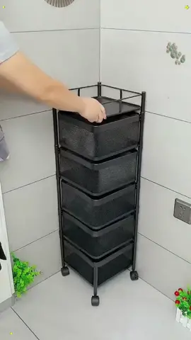 Rotating shelf kitchen floor multi-layer with round square vegetable basket storage rack is convenient and easy to use