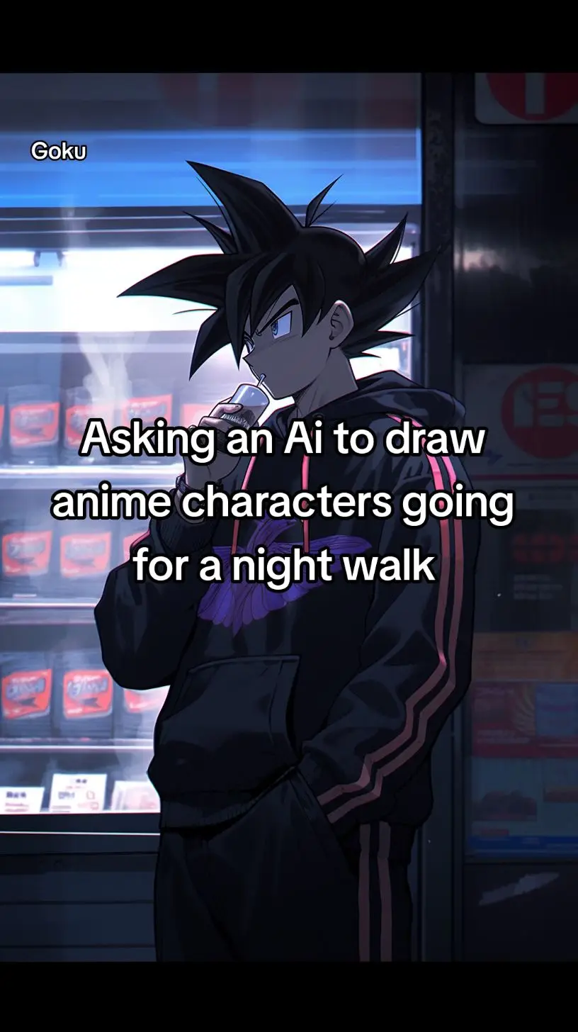 Asking an Ai to draw anime characters going for a night walk #askingai #aiartist #anime 