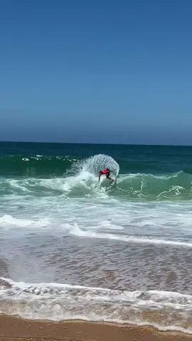 Sliding far for this one #skimboarding #shorebreak 