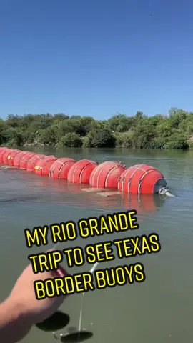 Gov. Greg Abbott said he wants to install “miles and miles” of these buoys that cost about $1M per 1,000 feet. We found it was relatively easy to get around the buoys during my kayak trip along the Rio Grande. #texasbuoys #texasmexicoborder #bordertrip #eaglepasstx #texasnews #govgregabbott #bordersecurity #immigration 