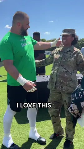 Baby Eagles fan coming soon #jasonkelce #militaryday #trainingcamp #eagles 