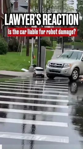 Delivery Robot Tries to Cross the Street and THIS happens 🫣 Lawyer Ian Corzine Reacts #lawyer #lawyersoftiktok #lawtok #stitch