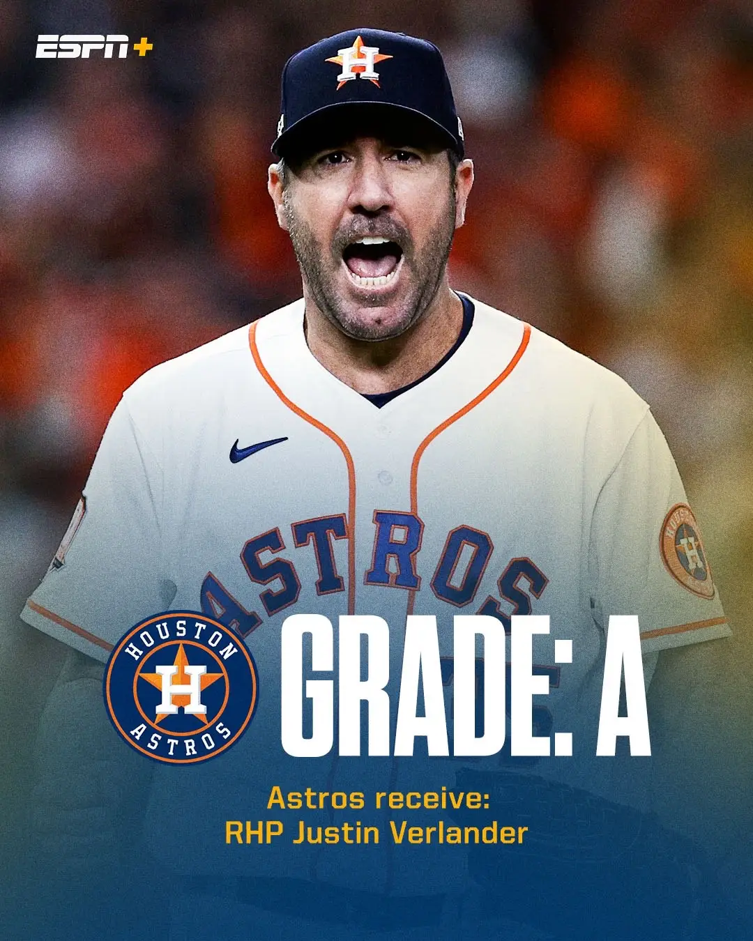 Grades for the #JustinVerlander trade are up now on ESPN+ 📝 #MLB #astros #mets #baseball 